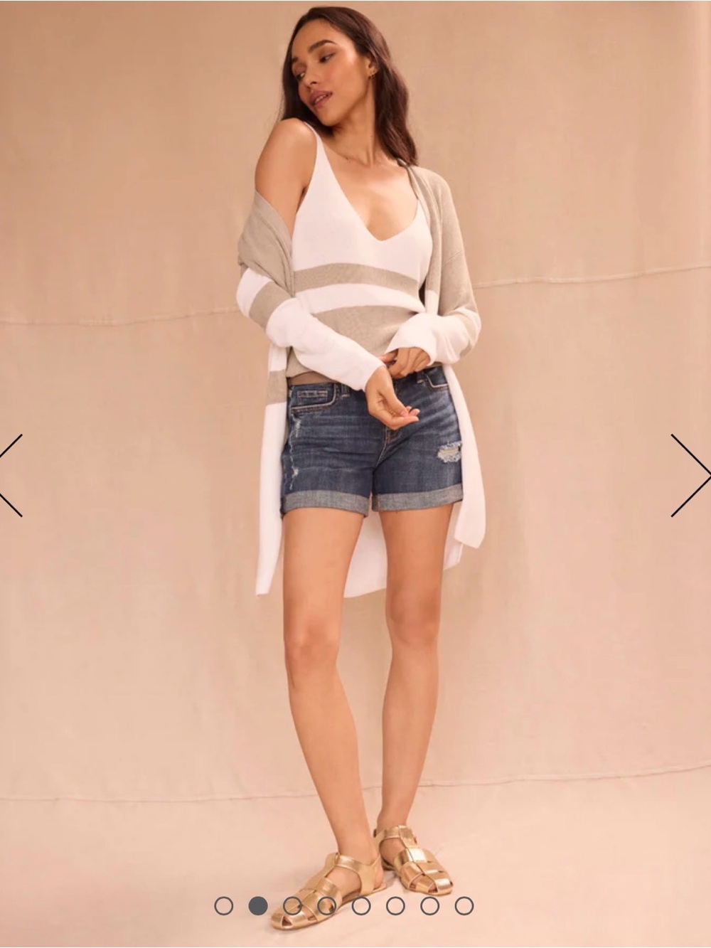 Splendid BUNDLE, NWT, Cardigan and Tank set,Beige & White Colorblock, Small - Picture 6 of 8
